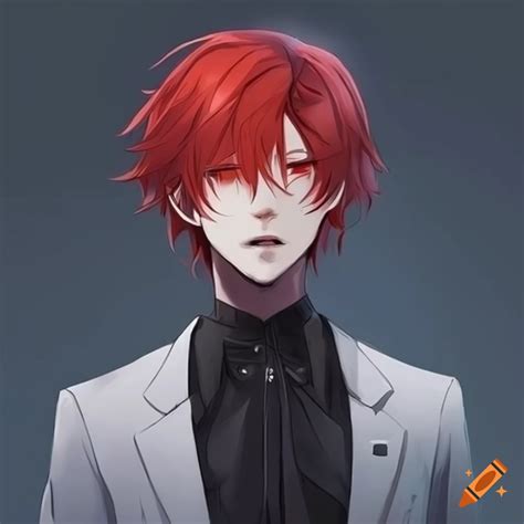 Digital Art Of A Male With Red Eyes And Red Hair On Craiyon