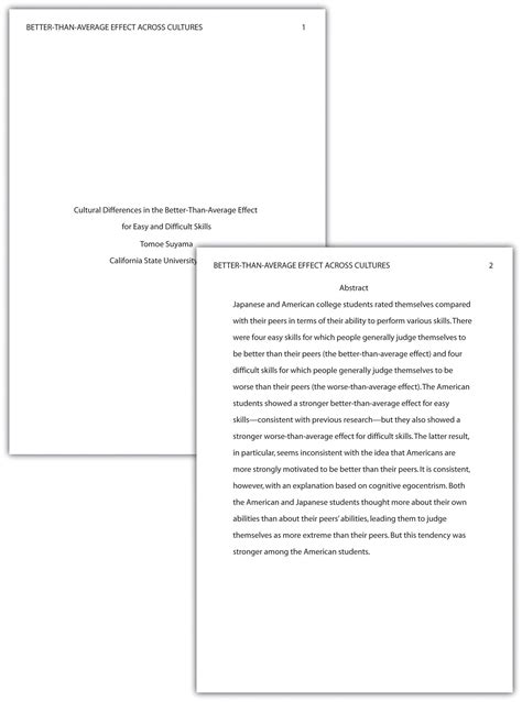Sample College Apa Format Paper 001 Apa Short Essay Format Example