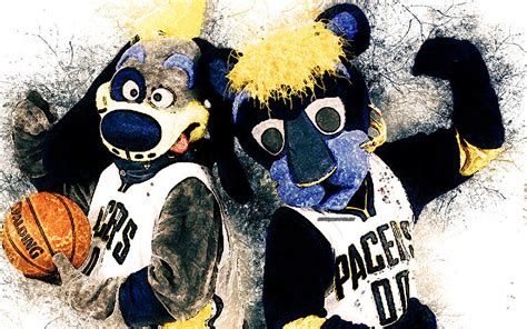 Boomer Official Mascot Indiana Pacers 4k Art Nba Usa Grunge Art Symbol