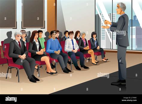 Business People Attending A Seminar Stock Vector Images Alamy