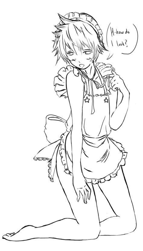 Lineart Maid Boy By Songfly On Deviantart