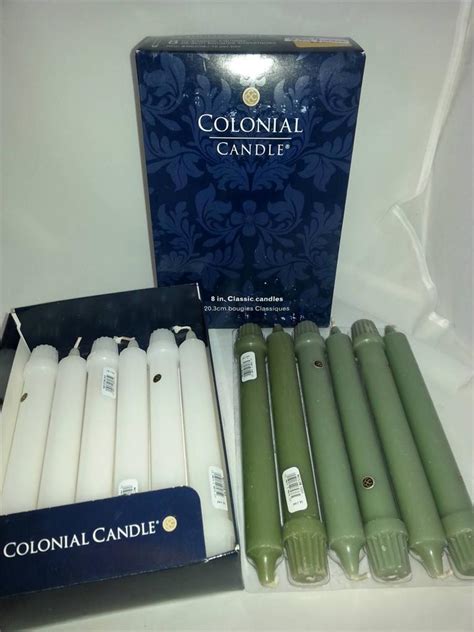 1 box 12 colonial candles 8 grande classic taper candle many color choices ebay