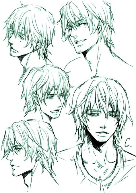 Tsukito Male Face Drawing Manga Hair Guy Drawing