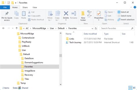 Ms Edge Browser Favorites Storage Folder Location For Export Save And Backup Tech Journey