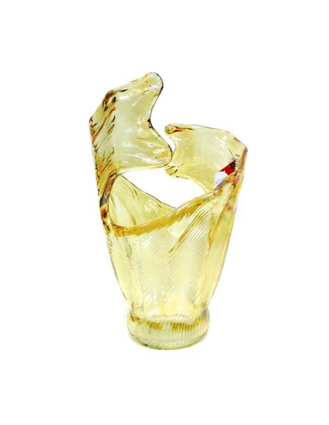 Honey Shiny Murano Glass Waves Vase By Tammaro Home Argenteria Mb