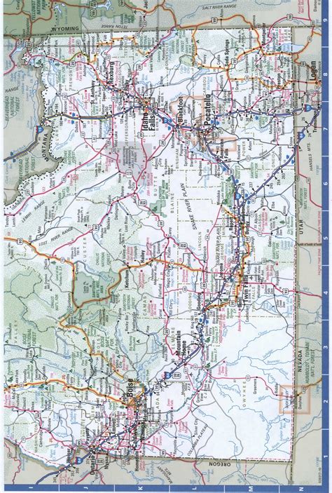 Large Detailed Roads And Highways Map Of Idaho State With All Cities