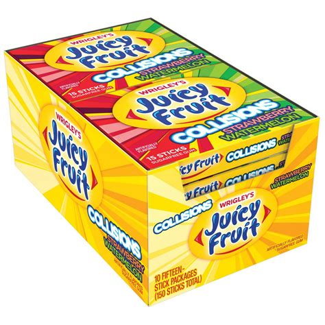 Juicy Fruit Strawberry Watermelon Collisions Chewing Gum 15 Stick 10