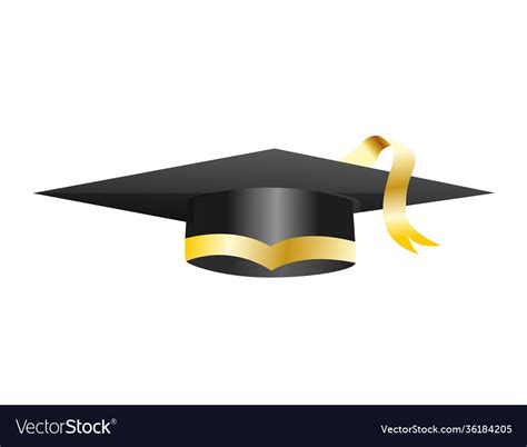 Graduation Cap Element For Degree Ceremony Vector Image