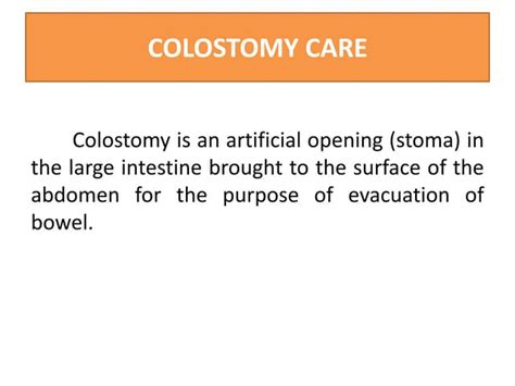 Colostomy Complications