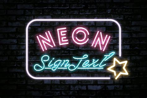 Free Bright Neon Sign Text Effect Mockup In Psd Designhooks