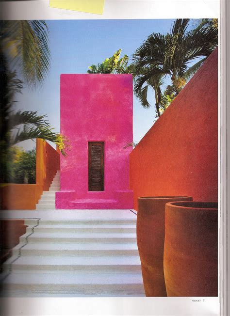 Fuchsia And Orange In Mexico Stair Well Luis Barragan Art And