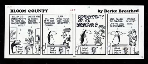 Bloom County 1982 Rare Early Original Comic Strip Art Opus Kfc Berke