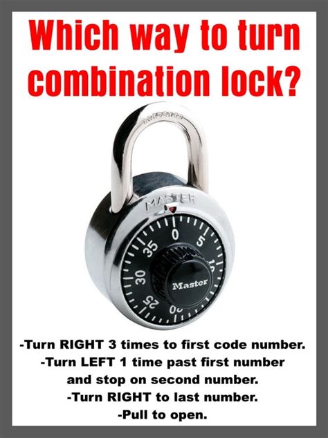 Instead, you will rotate the lock like this: Which Way To Turn A Combination Lock To Open? RIGHT - LEFT ...