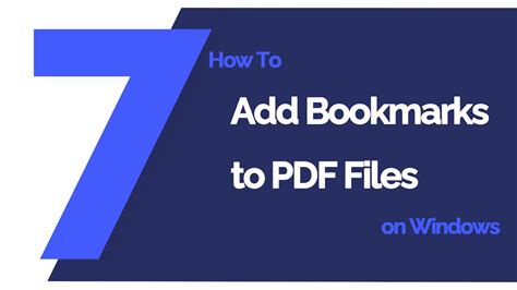 How To Add Bookmarks To Pdf Files On Windows Pdfelement 7 Youtube