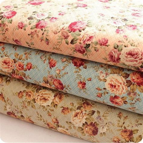 vintage style fabric by the yard vintage floral rose print poly cotton fabric by the 5 yard 10