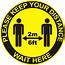 Keep Your Distance Sticker  Yellow Circle Lasting Impressions Signs