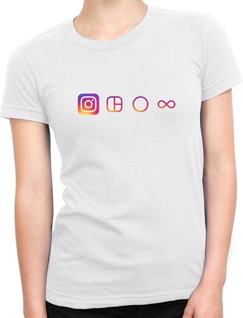 Amazon Com Instagram Icon Women T Shirt White Small Clothing