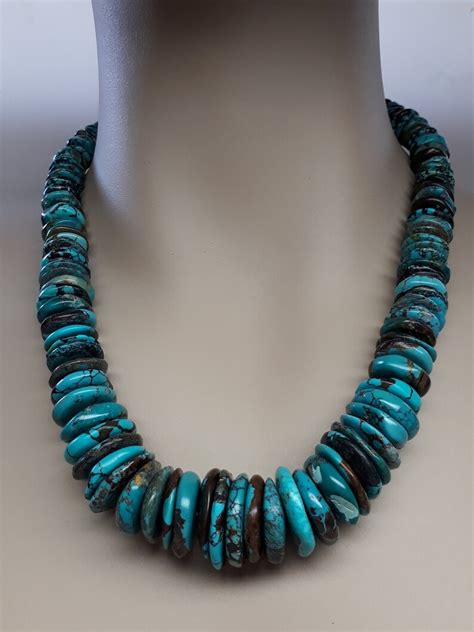 Genuine Turquoise Statement Necklace Chunky Statement Etsy