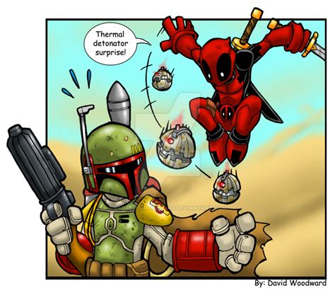 Boba Fett Vs Deadpool By Badgerlordstudios On Deviantart Boba Fett