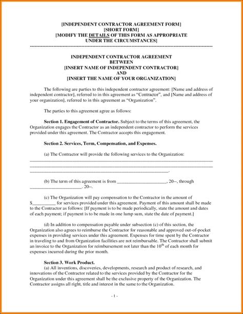√ Free Printable General Contractor Agreement Template Templateral