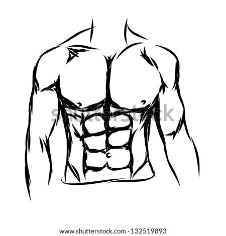 The best six pack abs workout. vector man body - stock vector