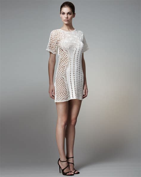 Lyst Stella Mccartney Crochet Shift Dress In White
