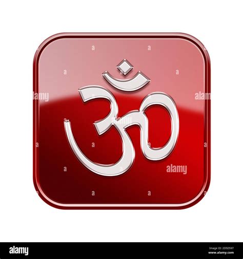 Om Symbol Icon Glossy Red Isolated On White Background Stock Photo Alamy