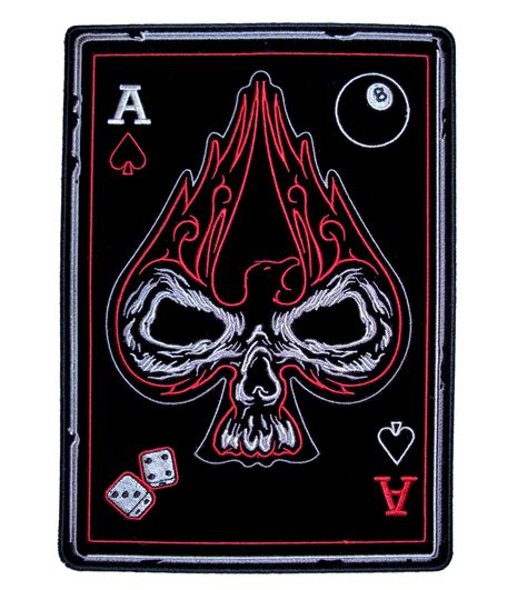 Ace Of Spades Skull Playing Card Biker Patch Quality Biker Patches