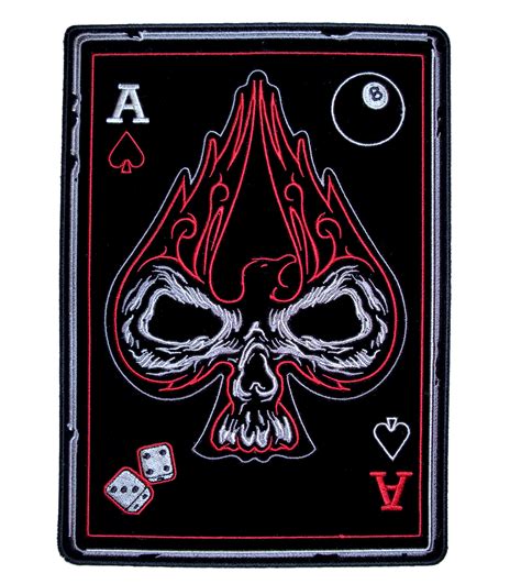 Genuine trading card games, tcg. Ace Of Spades Skull Playing Card Biker Patch - Quality ...
