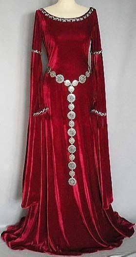 Xiv century medieval noble wool dress with exclusive trim and embroidery. Image result for red gothic dress | Medieval fashion ...