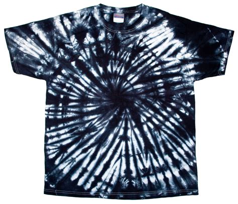 Extra Large Tie Dye T Shirt Black Spiral Short Sleeve