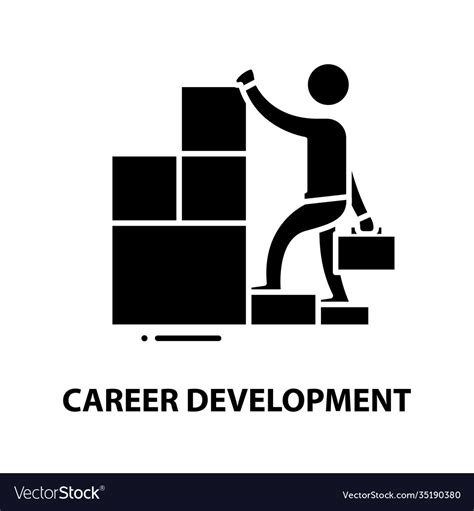 Career Development Symbol Icon Black Sign Vector Image