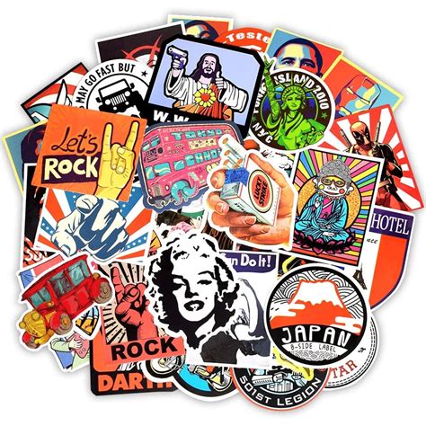Vintage Us Pack 50 Stickers Stickerworld