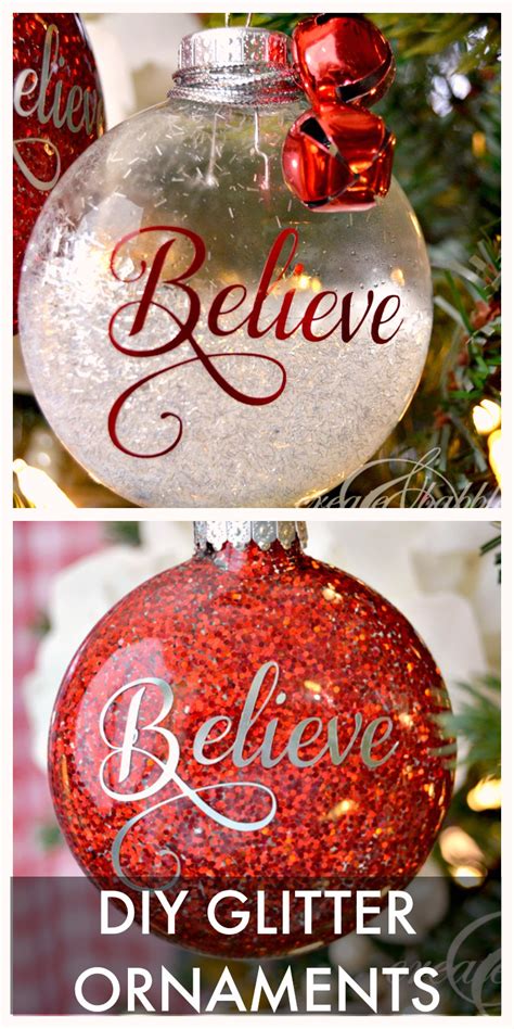 Diy Glitter Christmas Ornaments Create And Babble