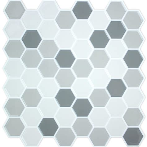 Roommates Gray Hexagon Tile Peel And Stick Backsplash