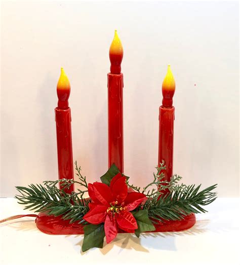 Vintage Christmas Candle Candelabra Candolier Plastic 5 Candles