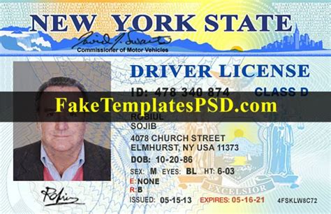 New York Drivers License Template V1 2023
