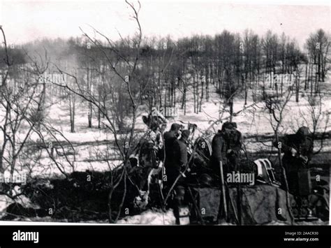 German Soldiers Fire A Light Artillery On The Russian Front 1941 World