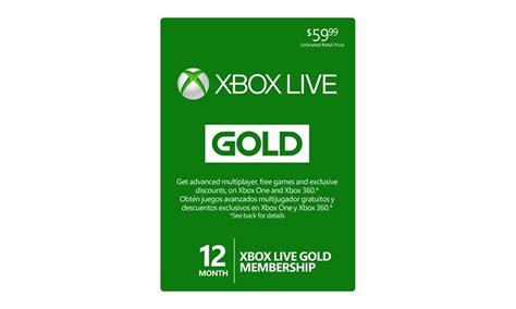 Xbox Live T Card Gold Membership 12 Month Xbox Live 12 Month Gold