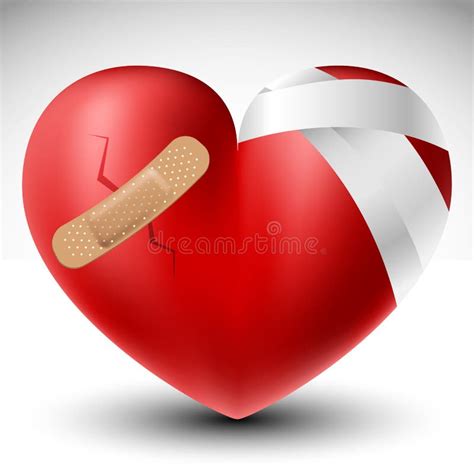 Broken Heart With Bandage Stock Vector Illustration Of Cardiac 36712751