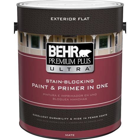 Behr Premium Plus Ultra 1 Gal Ultra Pure White Flat Exterior Paint
