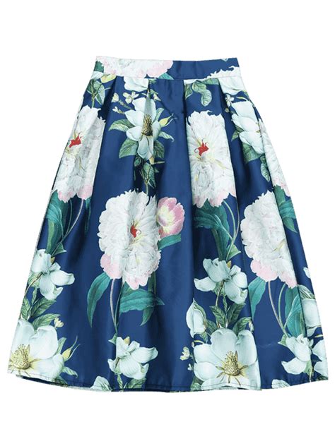 Floral Print A Line Skirt Floral One Size Flower Print Skirt Floral