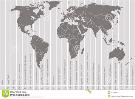 Mapa E Fusos Hor Rios De Mundo Ilustra O Do Vetor Ilustra O De Europa Mapa