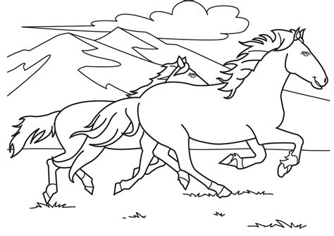 Horse Running Coloring Pages Coloring Home