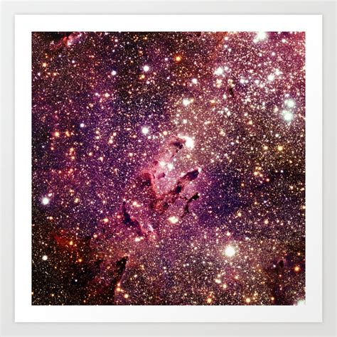 Galaxy Eagle Nebula Mauve Burgundy Purple Gold Art Print By Galaxy