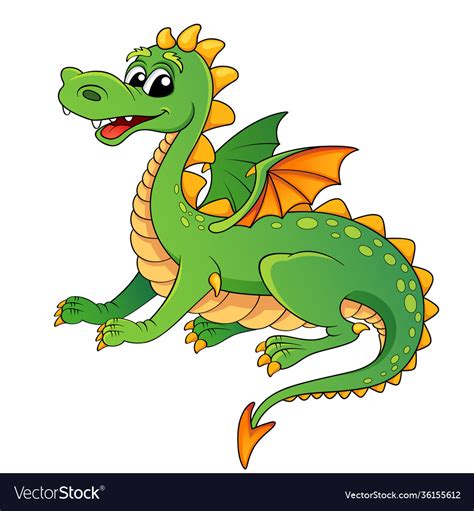 Cute Cartoon Dragon Royalty Free Vector Image Vectorstock