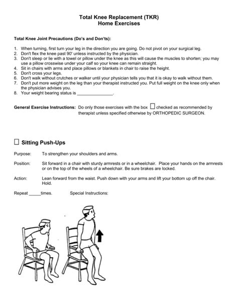 Printable Total Knee Replacement Exercises Pictures Printable Templates