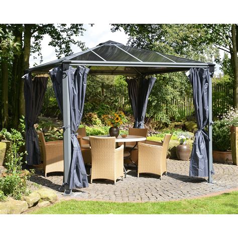 Simple backyard gazebo with floating benches. Palermo Gazebo | Easy DIY Kit » Tip Top Yards