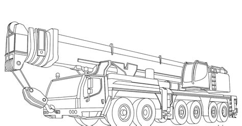 Free coloring pages to download and print. Liebherr Mobile Crane Coloring Page
