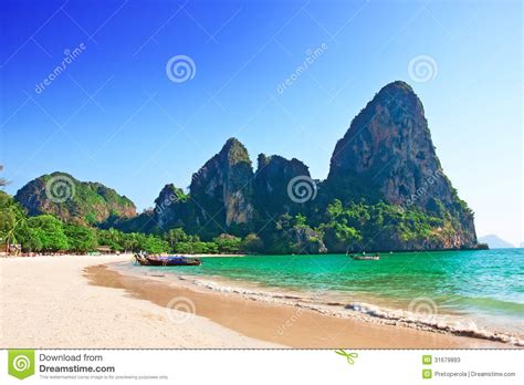 Railay Beach In Krabi Thailand Stock Image Image Of Nang